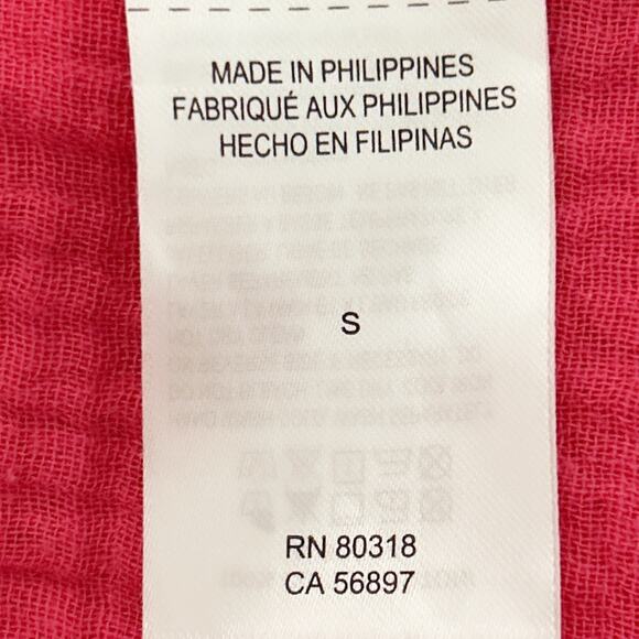 Lucky Brand Pink Split Back Hem Long Sleeve Button Down Shirt Top Size S/P - Picture 8 of 9